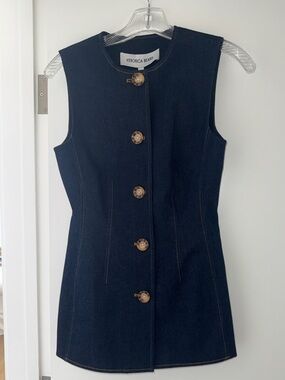 Veronica Beard Jessup Vest in Dark Oxford (Navy)